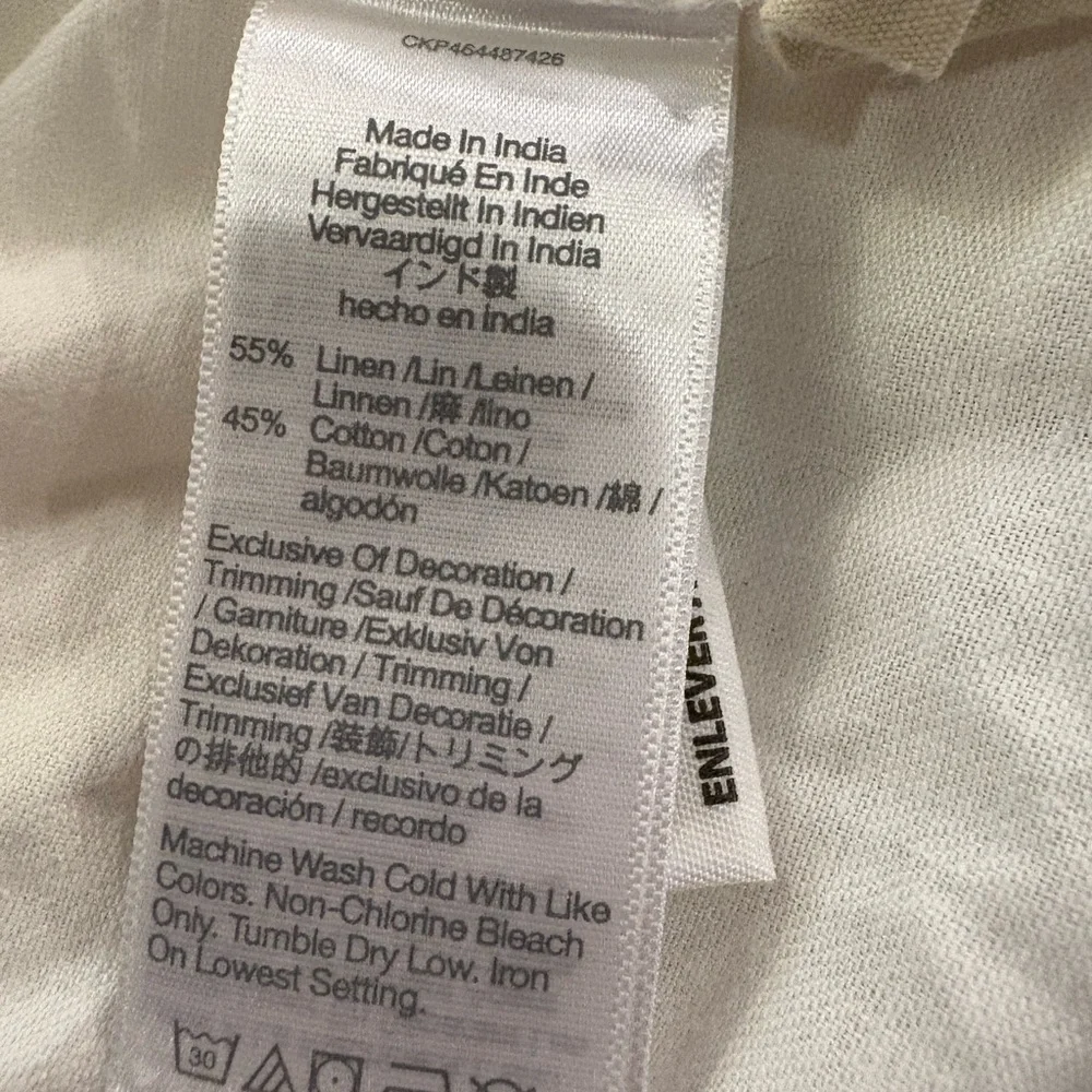 Madwell Linen-Cotton Puff-Sleeve Mini Dress size 16W - Picture 7 of 8